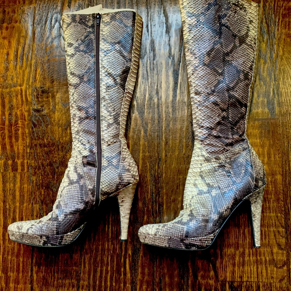 Italian Snake leather Mid-calf boots SZ8